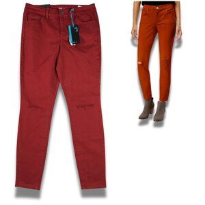 STYLE & CO Women's Slit Knee Red Skinny Jeans NWT Size 4